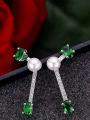 thumb Fashionable Geometric Shaped Pearls Zircons Stud Earrings 3