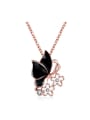 thumb Fashion Butterfly Flowers Rhinestones Necklace 0