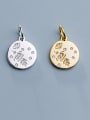 thumb 925 Sterling Silver With  Cubic Zirconia  Simplistic Round Charms 0