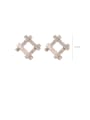 thumb Alloy With Rose Gold Plated Simplistic Geometric Stud Earrings 1