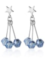 thumb 925 Sterling Silver With Glass Fashion Geometric Drop Earrings 0