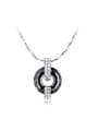 thumb Black Ring-shaped Crystal Necklace 0