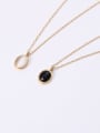 thumb Titanium With Gold Plated Simplistic Oval Necklaces 1