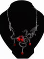 thumb Exaggerated Personalized Dragon Heart Stones Alloy Necklace 1