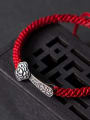 thumb 925 Sterling Silver With Antique Silver Plated and Ruyi  red rope Woven & Braided Bracelets 1