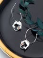 thumb 925 Sterling Silver With Platinum Plated Simplistic  Human head Hook Earrings 3
