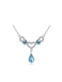 thumb Micro Pave Heart Water Drop Women Necklace 0