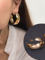 thumb Titanium With Rose Gold Plated Simplistic Geometric Hoop Earrings 1