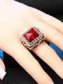 thumb Retro style Square Red Resin stone Crystals Alloy Ring 1