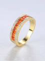 thumb 925 Sterling Silver With Gold Plated Simplistic Geometric Band Rings 2