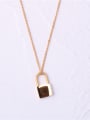 thumb Titanium With Gold Plated Simplistic Locket Necklaces 0