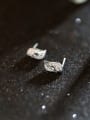 thumb Small Fresh Leaves Silver Stud Earrings 1