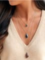 thumb Simple Geometric Artificial Stones Multi-layer Alloy Necklace 1