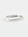 thumb Simple Water Wave Silver Opening Ring 0