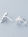 thumb 925 Sterling Silver With Silver Plated Cute Dolphin Stud Earrings 2