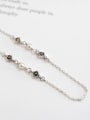 thumb Fashion Black Zirconias Little Artificial Pearls Silver Necklace 2