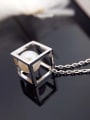 thumb Freshwater Pearl Hollow Cube Necklace 1