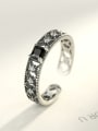 thumb Sterling Silver classic retro style AAA zircon free size ring 2
