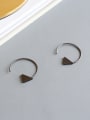 thumb Sterling Silver Geometric Triangle Minimalist Brushed Earrings 3