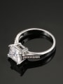 thumb Square AAA Zircon Platinum Plated Wedding Ring 2