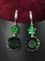 thumb Exquisite Green Round Shaped Zircon Drop Earrings 0