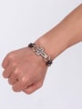 thumb Personality Brown Cross Shaped Artificial Leather Bracelt 1