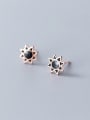 thumb 925 Sterling Silver With Rose Gold Plated Cute Sun Flower Stud Earrings 2