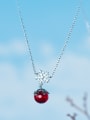 thumb Temperament S925 Silver Snowflake Shaped Crystal Necklace 0