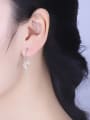 thumb Temperament Moon Shaped Zircon Line Earrings 1