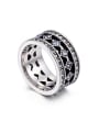 thumb Stainless Steel With Antique Silver Plated Vintage Geometric Coat Of Arms Rings 2