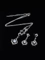 thumb Alloy White Gold Plated Fashion White Stones Two Pieces Jewelry Set 1