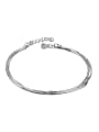 thumb Simple None Pendant Platinum Plated Anklet 0