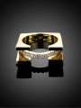 thumb Exquisite Gold Plated Square Shaped Zircon Ring 1