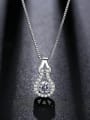 thumb Fashion Shiny Cubic Zirconias Water Drop Necklace 3