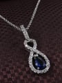 thumb Beautiful Platinum Plated Water Drop Zircon Necklace 1