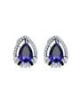 thumb Personality Blue Water Drop Stone Stud Earrings 0