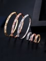 thumb Copper With Cubic Zirconia Delicate Round  Bracelet  Rings 2 Piece Jewelry Set 0