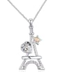 thumb Personalized Eiffel Tower austrian Crystals Pendant Alloy Necklace 2