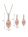 thumb Alloy Rose Gold Plated Fashion Artificial Stones Oval shaped Two Pieces Jewelry Set 2