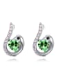 thumb Fashion Heart austrian Crystals Swan Alloy Stud Earrings 2