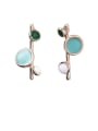 thumb Alloy With Rose Gold Plated Cute Round   Enamel Drop Earrings 1
