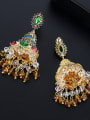 thumb Copper With Gold Plated Vintage Irregular Chandelier Earrings 3