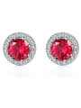 thumb 925 Sterling Silver With Cubic Zirconia  Delicate Round Stud Earrings 0