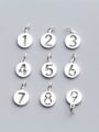 thumb 925 Sterling Silver With Silver Plated Classic Round number Charms 0