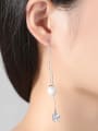 thumb Copper With 3A cubic zirconia Trendy Ball Threader Earrings 1