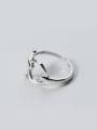 thumb Personality Hollow Geometric Shaped S925 Silver Ring 0