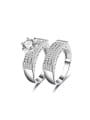 thumb Fashion Platinum Plated Zircon Copper Geometric Ring Set 0