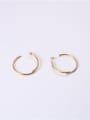 thumb Titanium With Gold Plated Simplistic Round Hoop Earrings 3