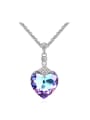 thumb Fashion Shiny Heart austrian Crystal Pendant Alloy Necklace 0