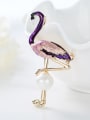 thumb Fashion Artificial Pearl Flamingo Brooch 3